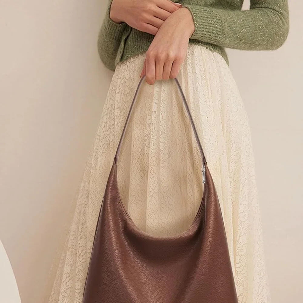 Vegan Leather Tote Bag Large Capacity Work Travel Shoulder Purse